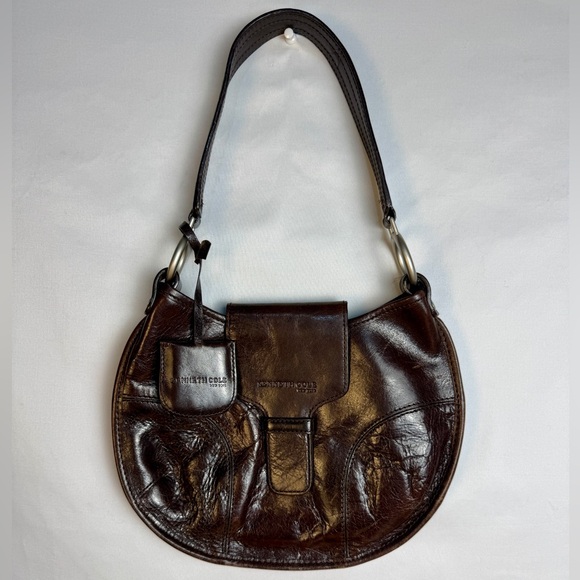 Kenneth Cole Handbags - Kenneth Cole Dark Brown Leather Shoulder Bag